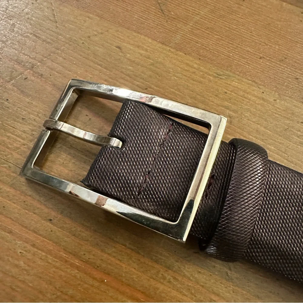 Women's Frank & Daniel Vintage Leather Belt brown shimmery iridescent size 75/30